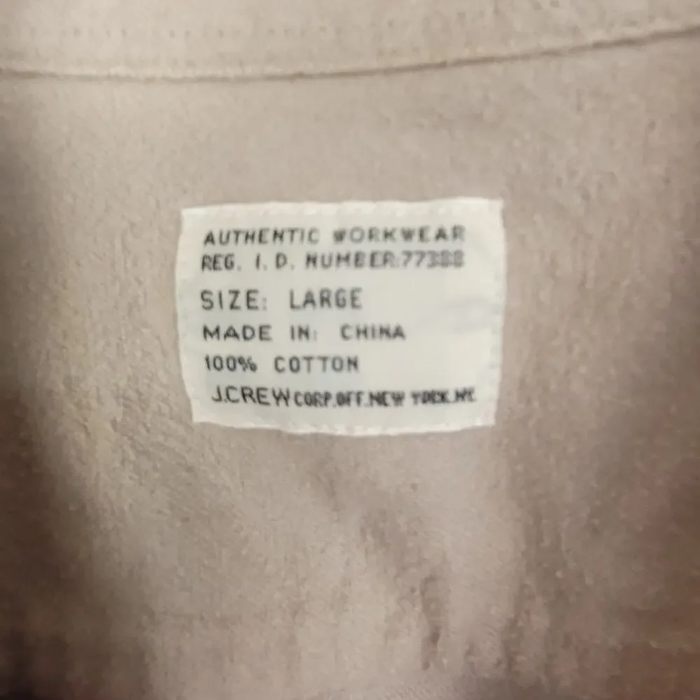 J.Crew Workwear grey button up flannel chore shirt Size Large Minimal Preppy